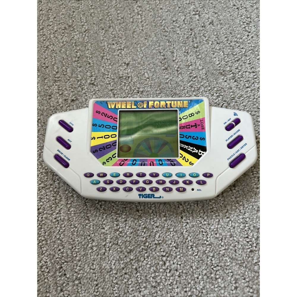 Wheel of Fortune Handheld Game 1995  Tiger Electronics, Cartridge, TESTED-WORKS